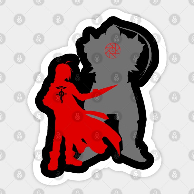 Edward and Aplhonse Elric FullMetal Alchemist Sticker by SirTeealot